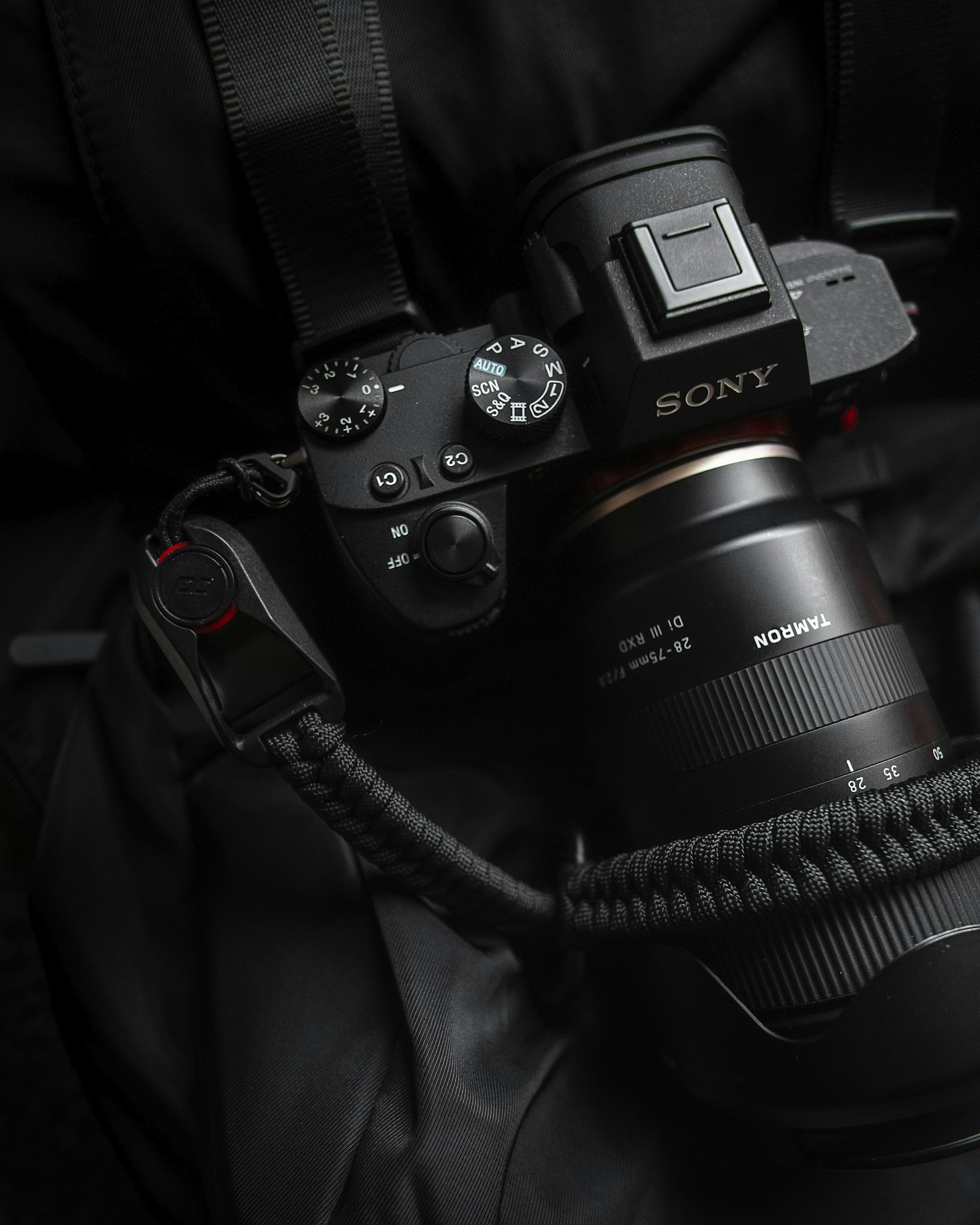 α7C II pe rucsac — travel ready